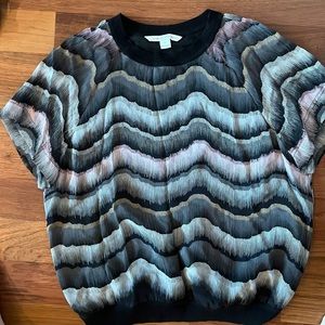 Multi colored sheer Diane von Furstenberg top